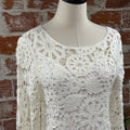 Apricot Crochet Bell Sleeve Shift Dress-151 Dresses - Short-Little Bird Boutique