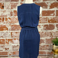 Apricot Tetra Button Down Dress in Navy-151 Dresses - Short-Little Bird Boutique