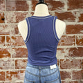 Flag & Anthem Lottie Contrast Stitch Tank in Navy-122 - Jersey Tops S/S (Dec - May)-Little Bird Boutique