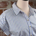 Jak & Rae Ilene Top in Blue Oia Stripe-112 - Woven Top S/S (Dec - May)-Little Bird Boutique