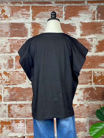 Dolman Jersey Top in Black