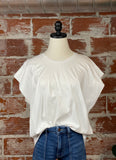 Dolman Jersey Top in White-111 Woven Tops - Short Sleeve-Little Bird Boutique