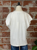 Dolman Jersey Top in White-111 Woven Tops - Short Sleeve-Little Bird Boutique