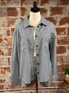 Sanctuary Ivy Shirt in Yacht Stripe-141 Outerwear Coats & Jackets-Little Bird Boutique