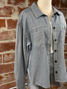 Sanctuary Ivy Shirt in Yacht Stripe-141 Outerwear Coats & Jackets-Little Bird Boutique