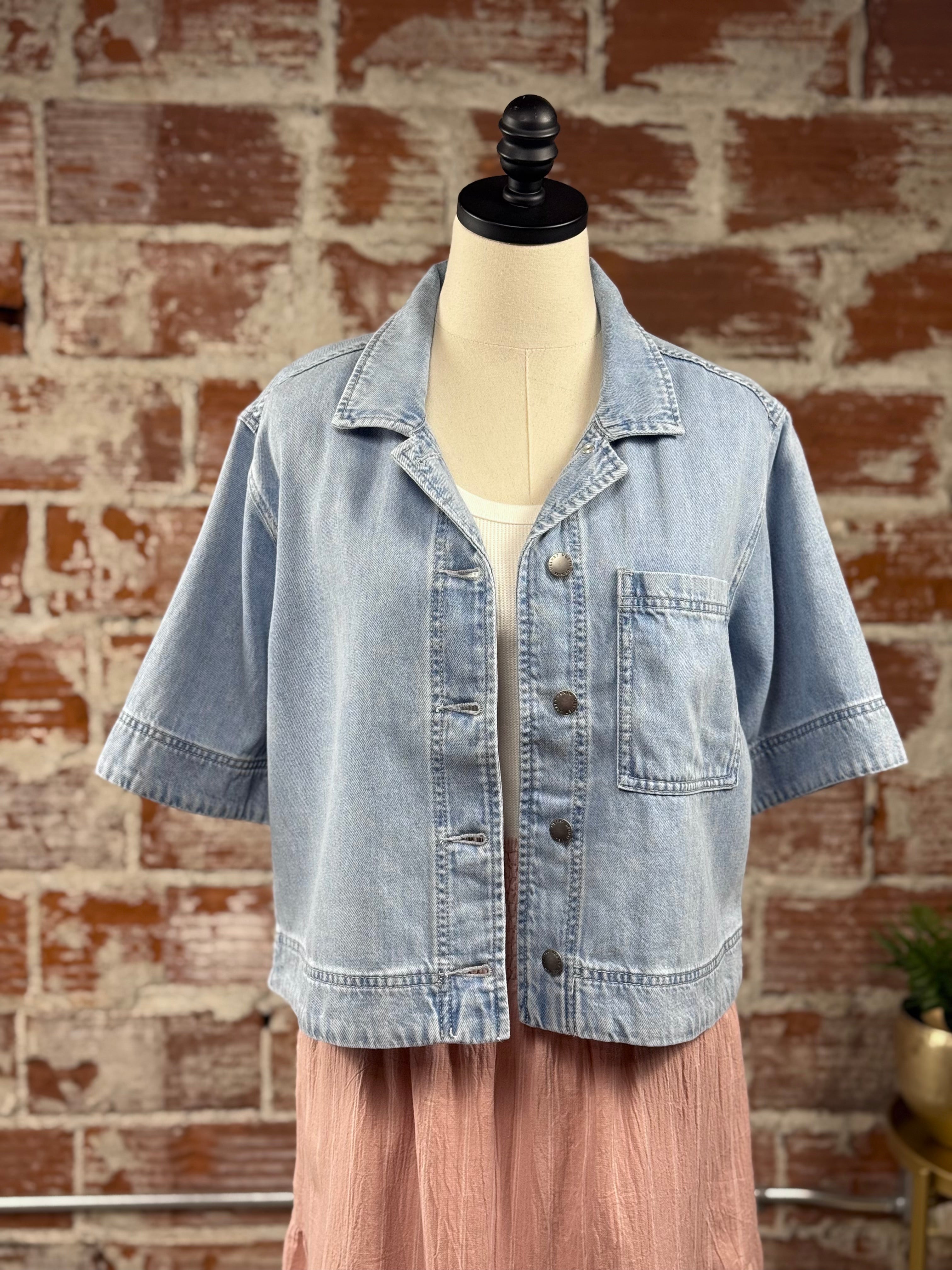 Velvet Heart Heather Shirt in Vintage Cloud-112 - Woven Top S/S (Dec - May)-Little Bird Boutique