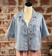 Velvet Heart Heather Shirt in Vintage Cloud-112 - Woven Top S/S (Dec - May)-Little Bird Boutique