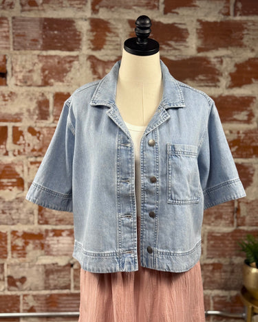 Velvet Heart Heather Shirt in Vintage Cloud-112 - Woven Top S/S (Dec - May)-Little Bird Boutique