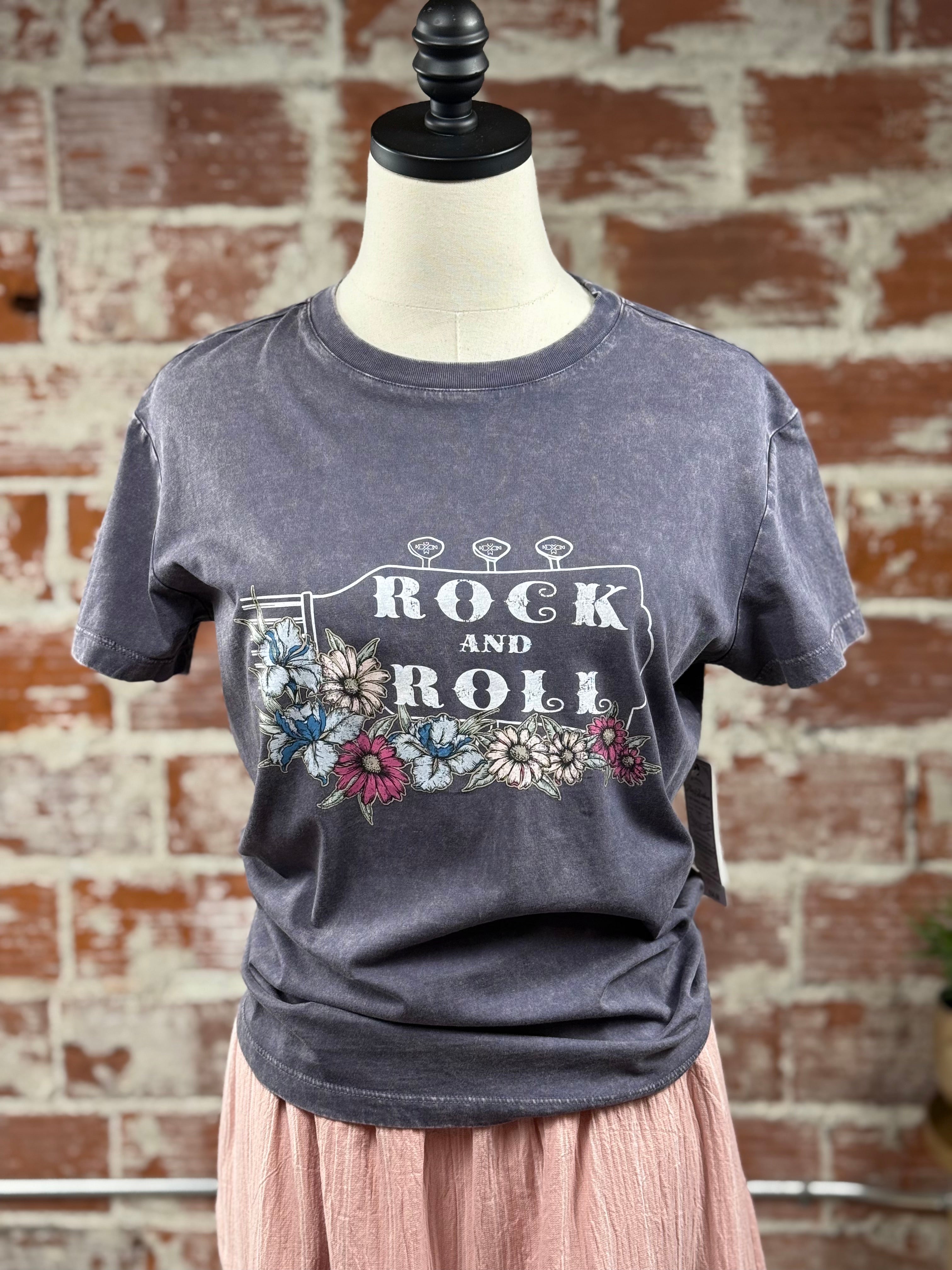 Flag & Anthem Rock and Roll Graphic Tee-122 - Jersey Tops S/S (Dec - May)-Little Bird Boutique