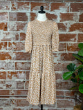 Cooper Smocked Dress in Caramel Floral-152 Dresses - Long-Little Bird Boutique