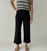 Sanctuary Soft Marine Wide Leg Crop Pants in Black-220 Pants-Little Bird Boutique