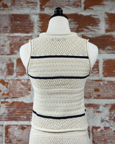 Ellis Sweater Tank in White Birch and Dark Storm Stripe-132 - Sweaters S/S (Dec - May)-Little Bird Boutique