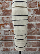 Ellis Skirt in White Birch and Dark Storm Stripe-231 Skirts-Little Bird Boutique