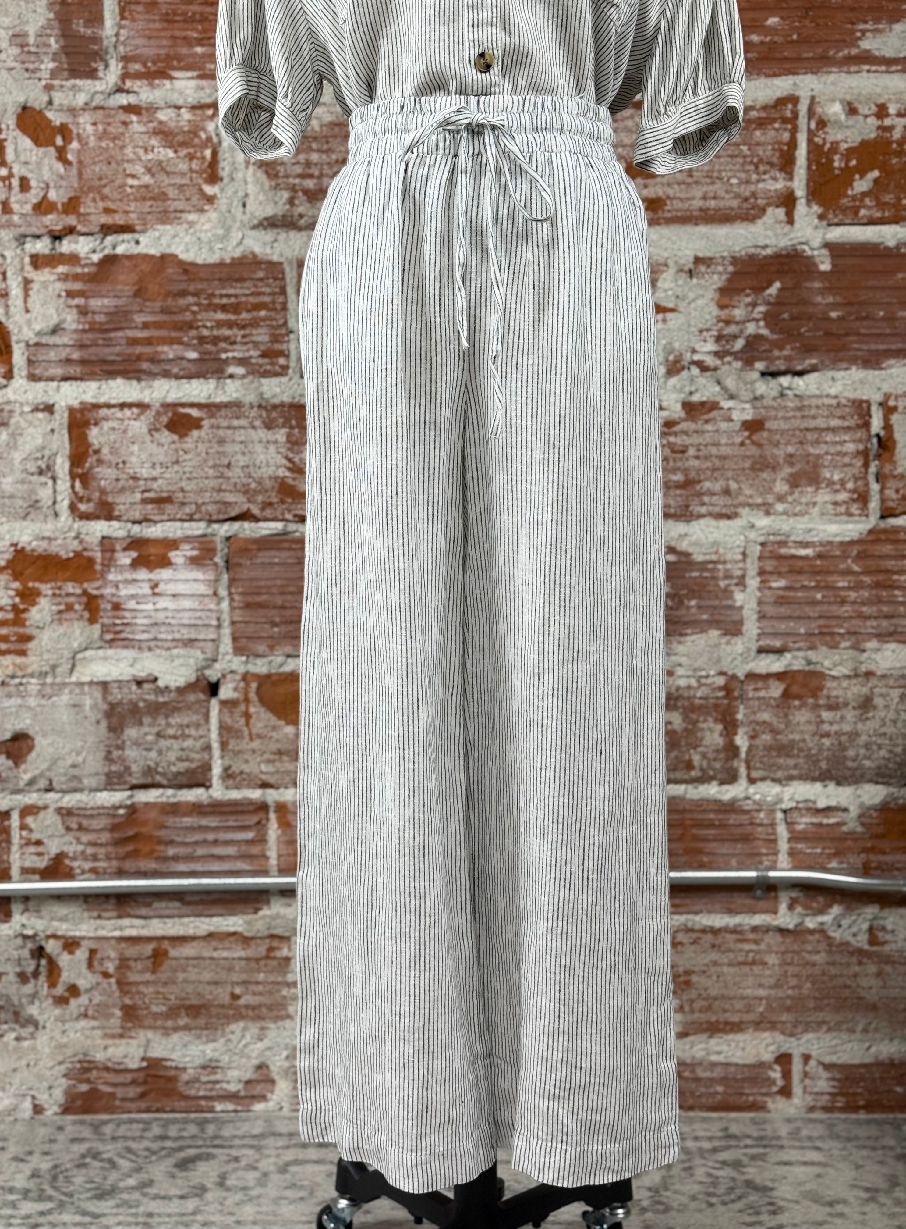 Jak & Rae Wendy Pants in Black and White Stripe-220 Pants-Little Bird Boutique