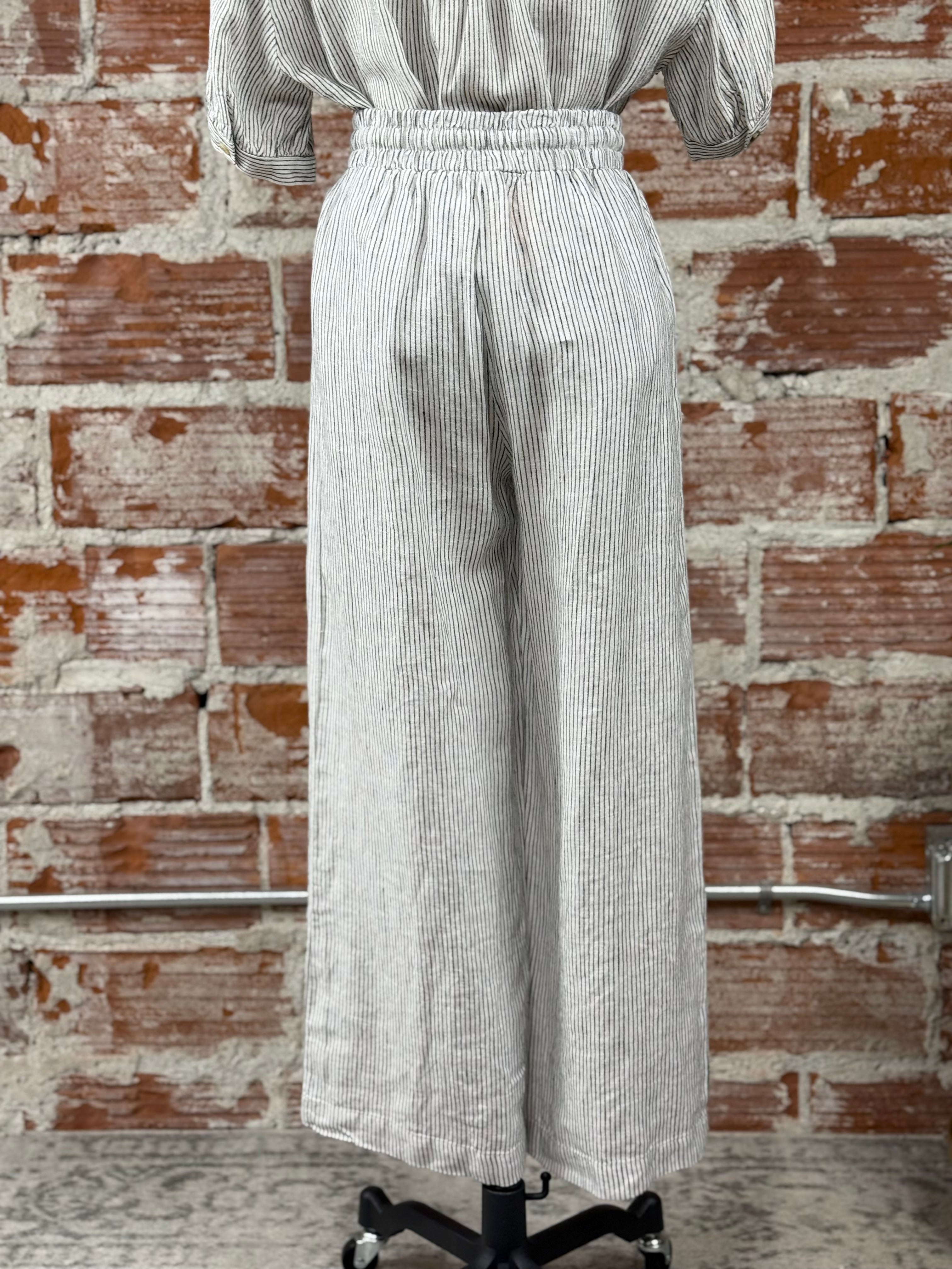 Jak & Rae Wendy Pants in Black and White Stripe-220 Pants-Little Bird Boutique