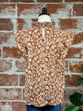Zoey Floral Top-111 Woven Tops - Short Sleeve-Little Bird Boutique