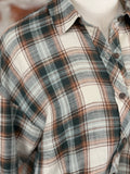 Boyfriend Flannel Top in Hunter Green-112 Woven Tops - Long Sleeve-Little Bird Boutique