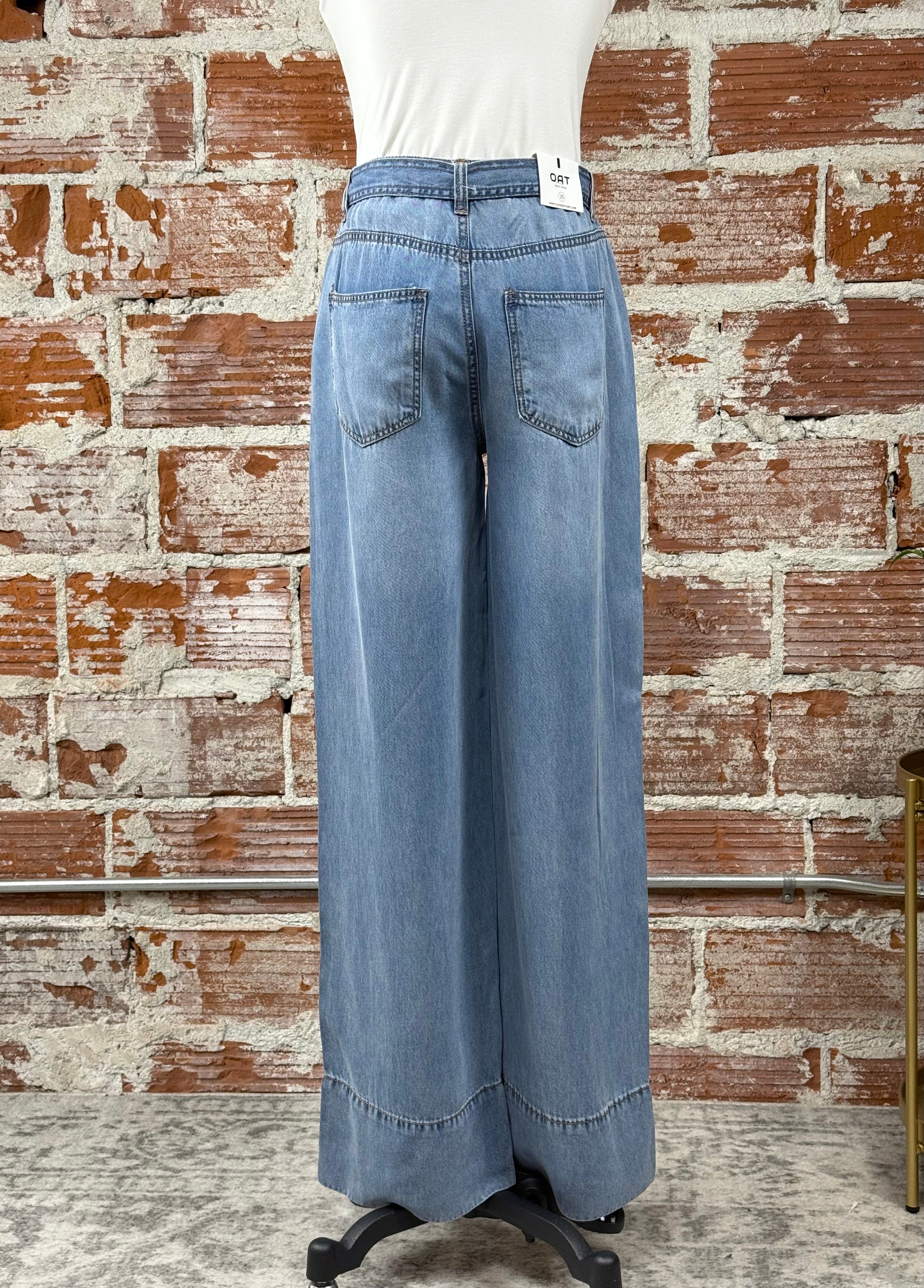 Oat New York Ophelia Belted High Rise Jean-210 Denim-Little Bird Boutique