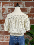 Printed Cotton Off Shoulder Top-121 Jersey Tops - Short Sleeve-Little Bird Boutique