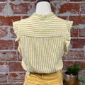 Kut from the Kloth Katara Top in Yellow and White-112 - Woven Top S/S (Dec - May)-Little Bird Boutique
