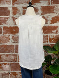 By Together Gauze Tank in Navy and Ivory Stripe-113 Woven Tops - Sleeveless-Little Bird Boutique