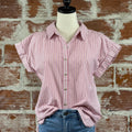 Jak & Rae Ilene Top in Cosmic Pink Stripe-112 - Woven Top S/S (Dec - May)-Little Bird Boutique