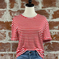 Jak & Rae Patria Striped Tee in Red and White-122 - Jersey Tops S/S (Dec - May)-Little Bird Boutique