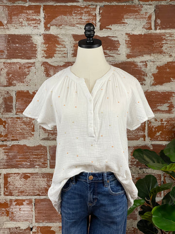 Gauze Snow White Comb Top