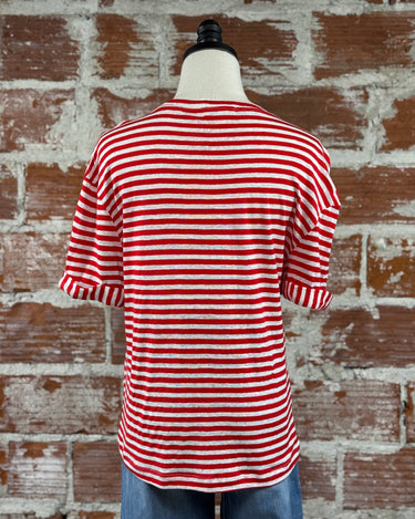 Jak & Rae Patria Striped Tee in Red and White-122 - Jersey Tops S/S (Dec - May)-Little Bird Boutique