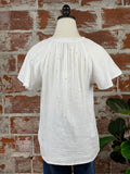 Gauze Snow White Comb Top-111 Woven Tops - Short Sleeve-Little Bird Boutique