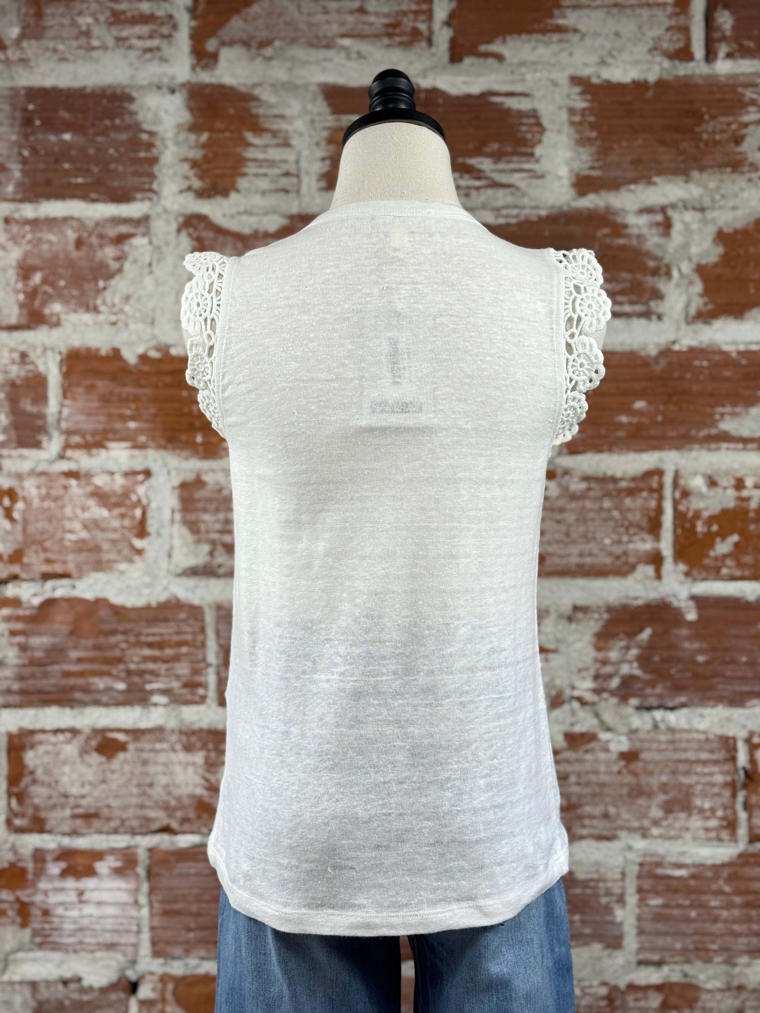 Jak & Rae Waverly Ruffle Tank in White-123 - Jersey Tops (Holiday)-Little Bird Boutique