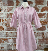 Jak and Rae Jenneva Dress in Cosmic Pink Stripe-151 Dresses - Short-Little Bird Boutique