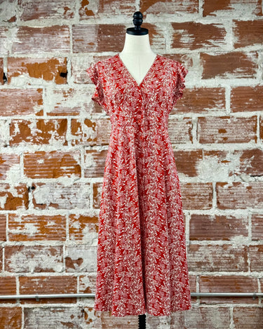 Jak & Rae Jem Dress in Red and White Floral-152 Dresses - Long-Little Bird Boutique