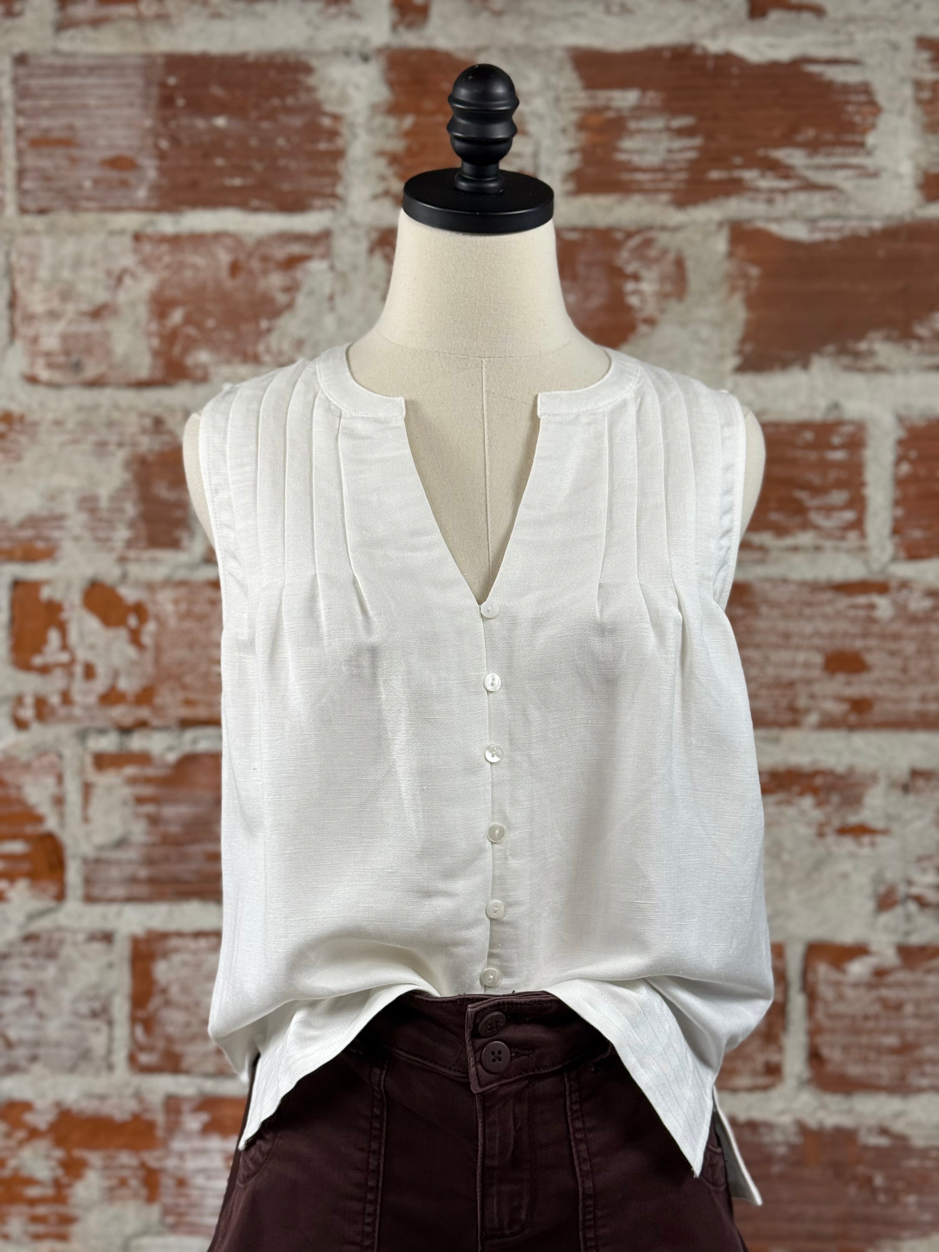 Sanctuary Harmony Tank in White-112 - Woven Top S/S (Dec - May)-Little Bird Boutique