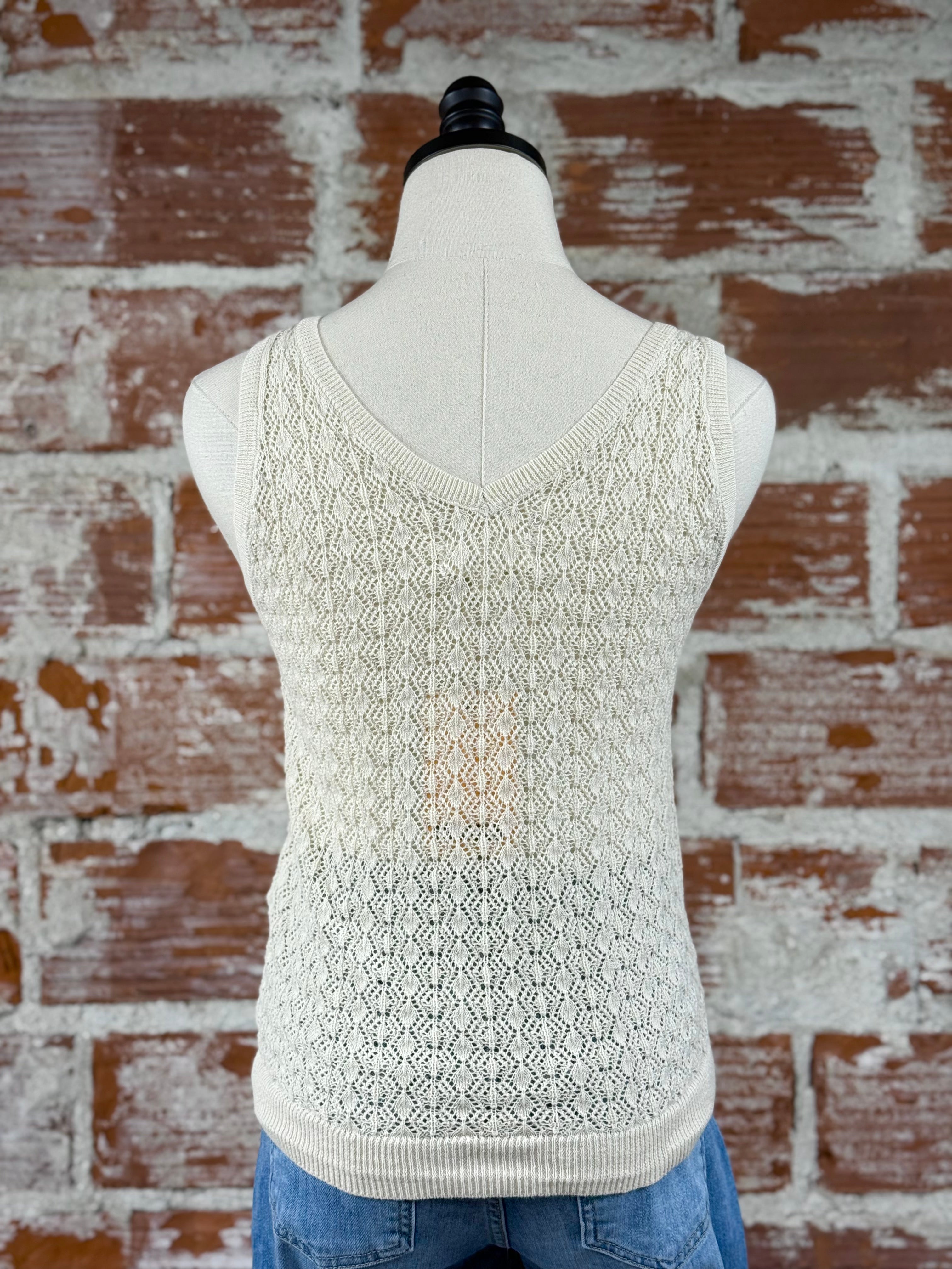 Jak & Rae Nadia Tank in Cloud-132 - Sweaters S/S (Dec - May)-Little Bird Boutique