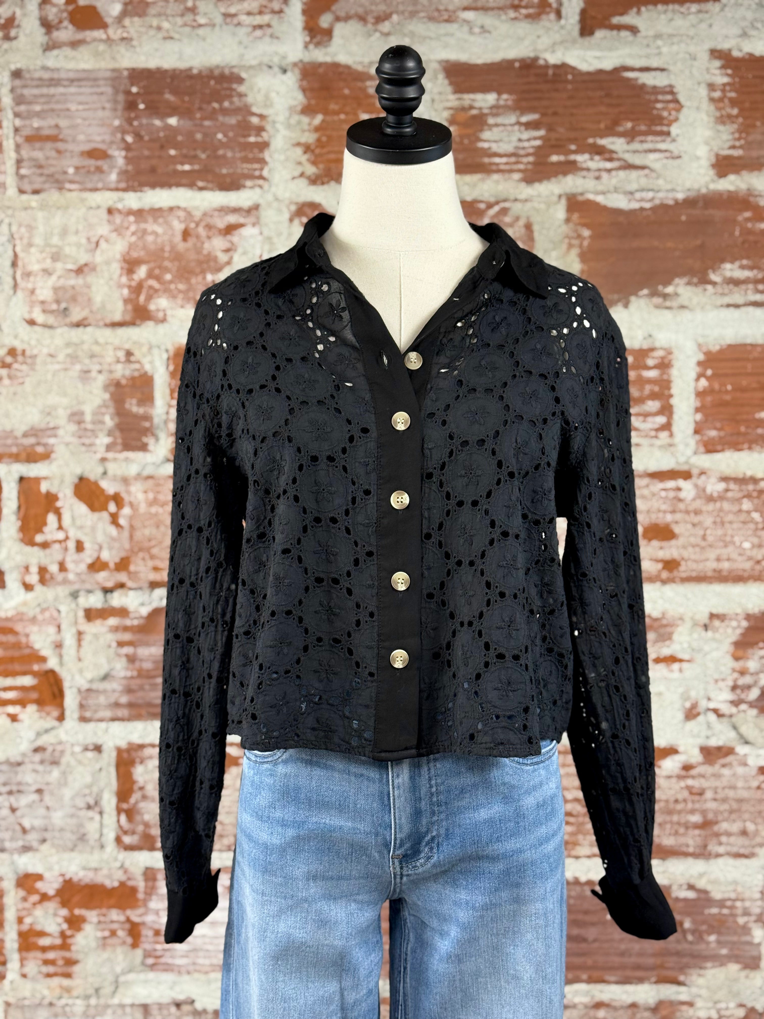 Jak & Rae Lilith Top in Black-112 - Woven Top S/S (Dec - May)-Little Bird Boutique