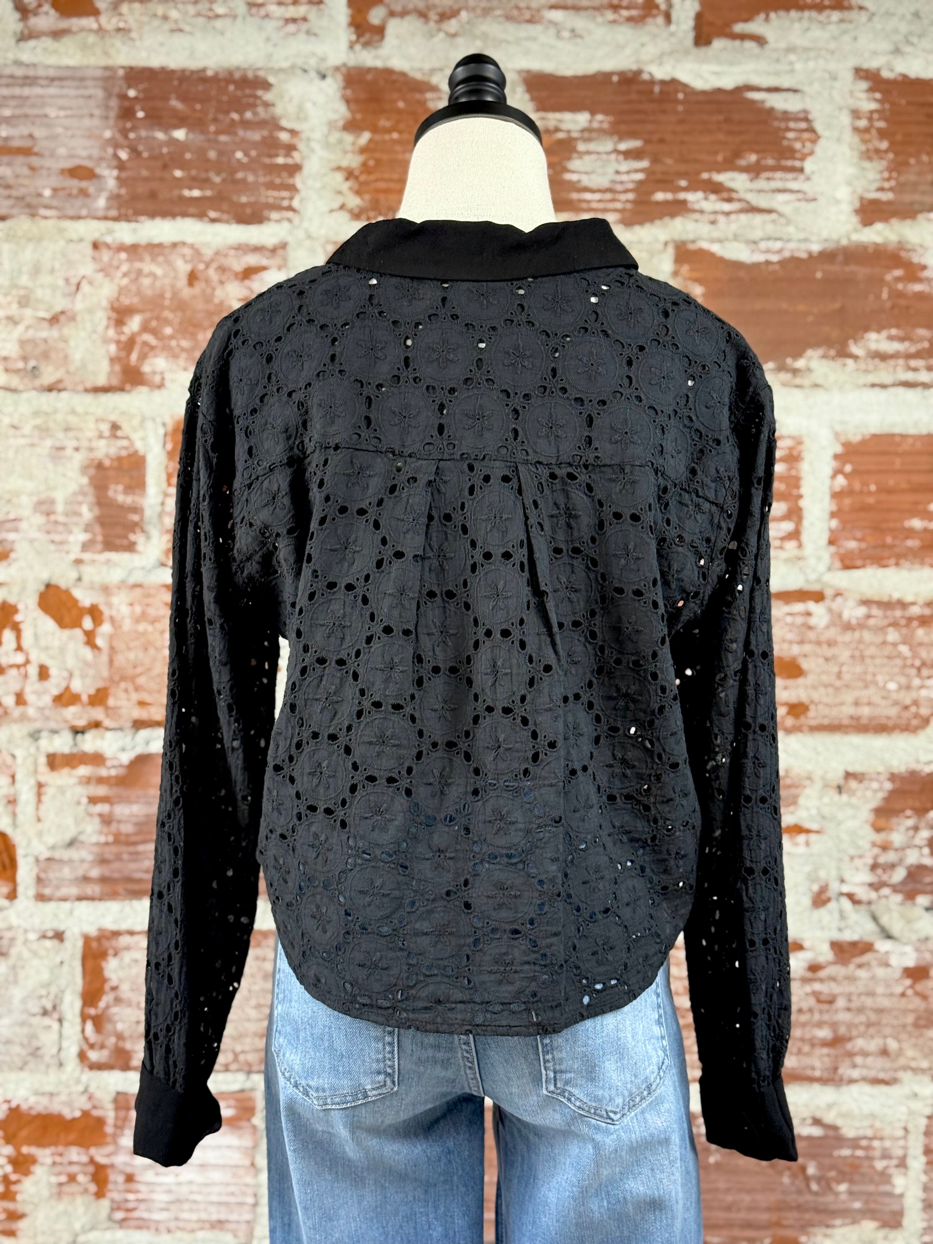 Jak & Rae Lilith Top in Black-112 - Woven Top S/S (Dec - May)-Little Bird Boutique
