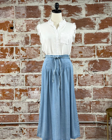 Jak and Rae Francesa Pull-on Maxi Skirt in Classic Indigo-231 Skirts-Little Bird Boutique
