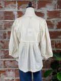 Embroidered Top in Opal-112 Woven Tops - Long Sleeve-Little Bird Boutique