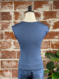 Siro Scoop Top in Slate Blue-121 Jersey Tops - Short Sleeve-Little Bird Boutique