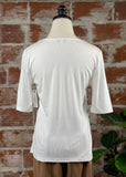 Liverpool Rib Knit Top in Cream-121 Jersey Tops - Short Sleeve-Little Bird Boutique