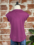 Dear John Uri Waffle Top in Purple Potion-121 Jersey Tops - Short Sleeve-Little Bird Boutique