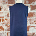 Anthem The Label Embroidered Cotton Button Tank in Navy-112 - Woven Top S/S (Dec - May)-Little Bird Boutique