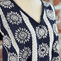 Anthem The Label Embroidered Cotton Button Tank in Navy-112 - Woven Top S/S (Dec - May)-Little Bird Boutique
