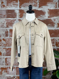 Liverpool Cropped Shirt Jacket in Biscuit Tan-141 Outerwear Coats & Jackets-Little Bird Boutique
