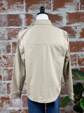 Liverpool Cropped Shirt Jacket in Biscuit Tan-141 Outerwear Coats & Jackets-Little Bird Boutique