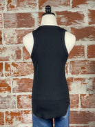 Ribbed Knit Tank in Black-122 - Jersey Tops S/S (Dec - May)-Little Bird Boutique