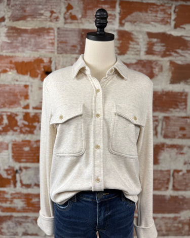 Thread & Supply Cassian Shirt in Heather Oatmeal-111 - Woven Top F/W (June- Nov)-Little Bird Boutique