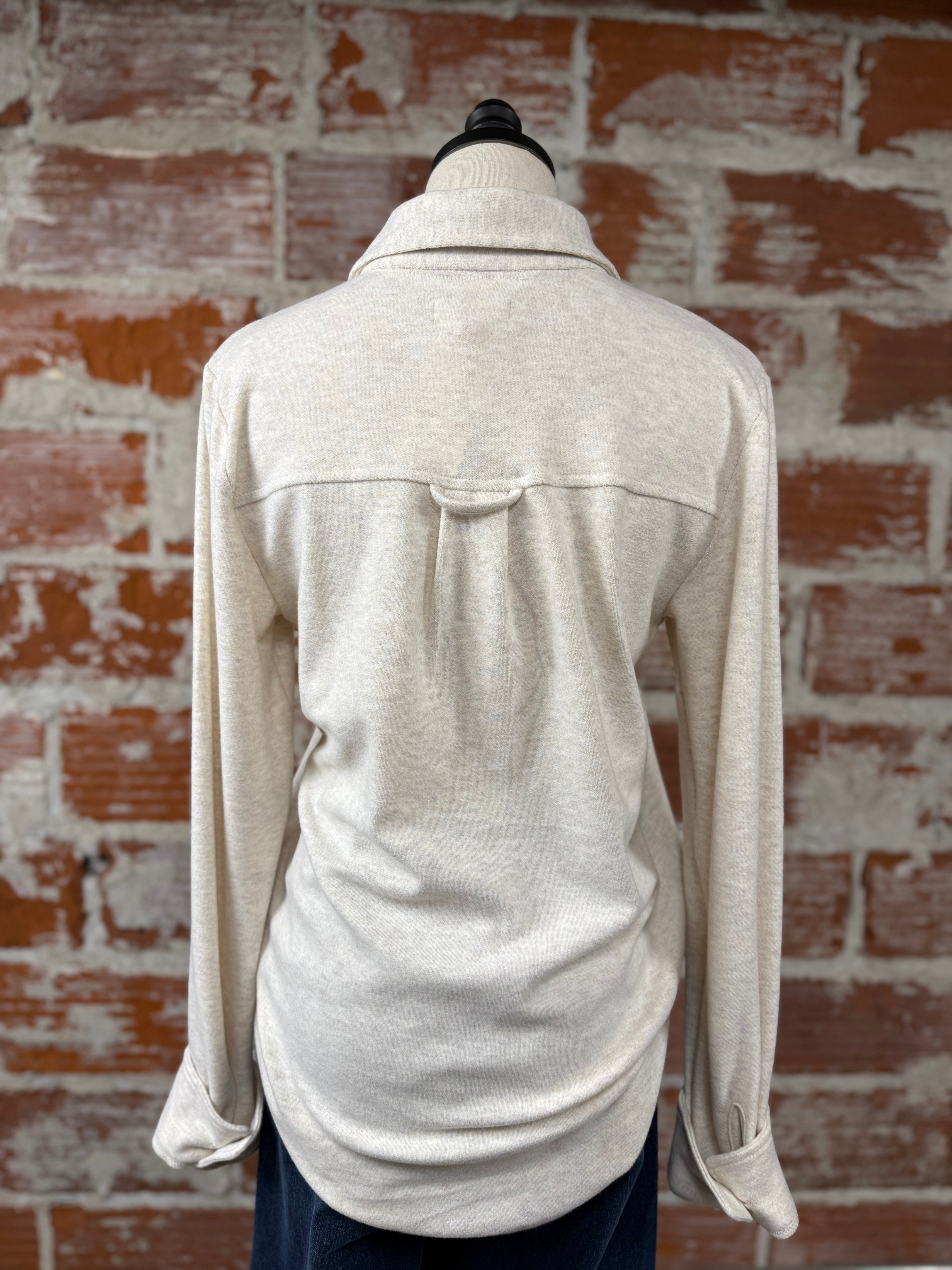 Thread & Supply Cassian Shirt in Heather Oatmeal-111 - Woven Top F/W (June- Nov)-Little Bird Boutique