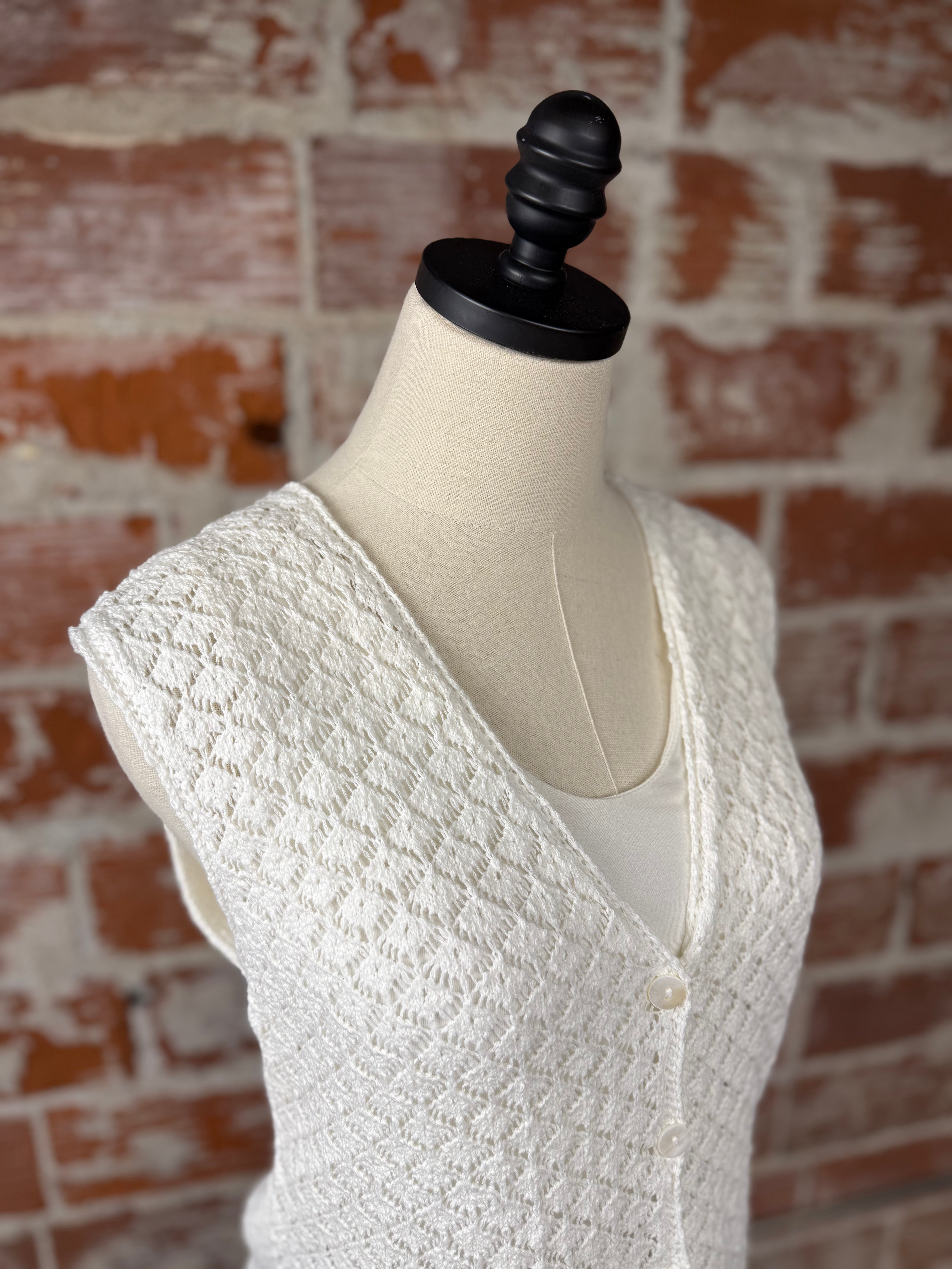 Elsie Knit Tank in Off-White-131 - Sweaters F/W (June - Nov)-Little Bird Boutique